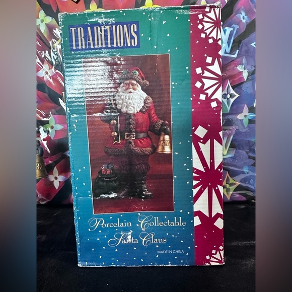 Traditions Santa figurine with bell and toys NWT - Picture 3 of 8